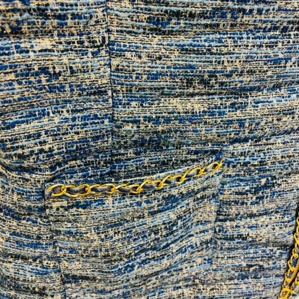 Lilly Pulitzer Vest Women’s XL Blue Thistle Noella Boucle